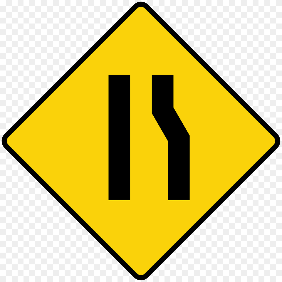 Lane Ends Ahead Sign In Liberia Clipart, Road Sign, Symbol Free Png