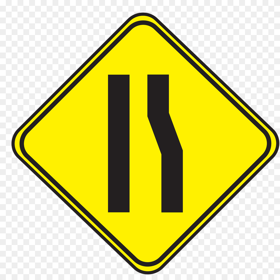 Lane Ends Ahead Sign In Uruguay Clipart, Road Sign, Symbol, Disk Png