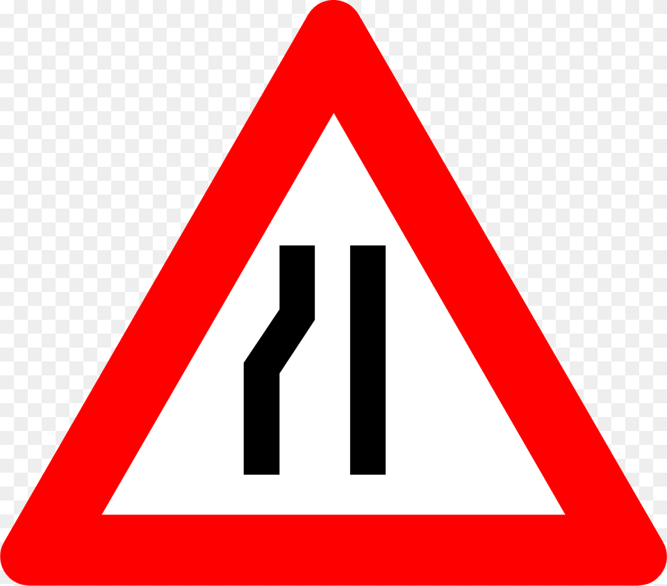 Lane Ends Sign In Belgium Clipart, Symbol, Road Sign, Dynamite, Weapon Free Png