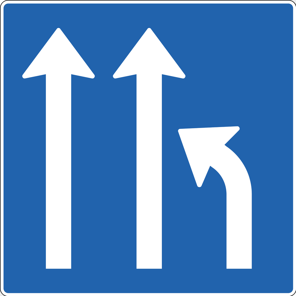 Lane Ends Sign In Iceland Clipart, Symbol, Road Sign Free Png