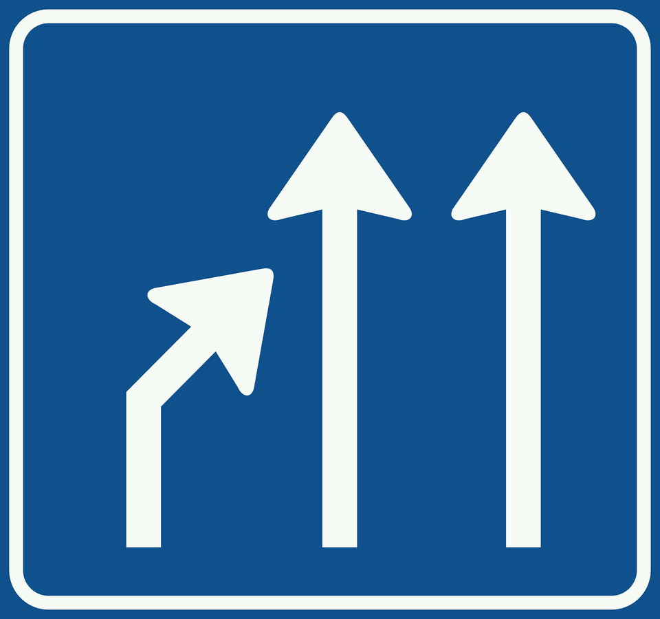 Lane Ends Sign In Netherlands Clipart, Symbol, Road Sign, Cross Free Png Download