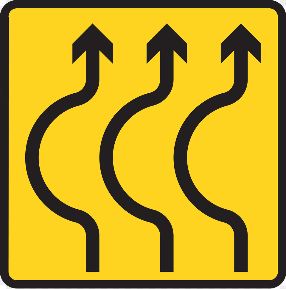 Lanes Bend Ahead Clipart, Sign, Symbol, Road Sign, Dynamite Png Image