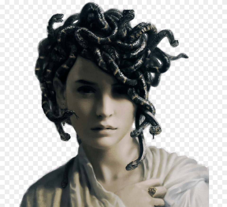 Lanetli Gzellik Medusa Snakes Hair, Clothing, Hat, Face, Head Png Image