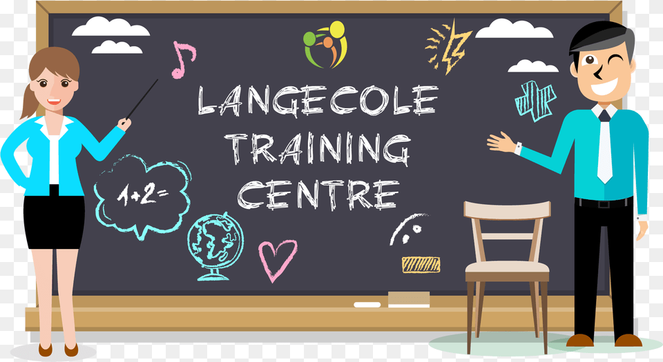 Langecole Training Center Teacher, Blackboard, Chair, Furniture, Person Free Png Download