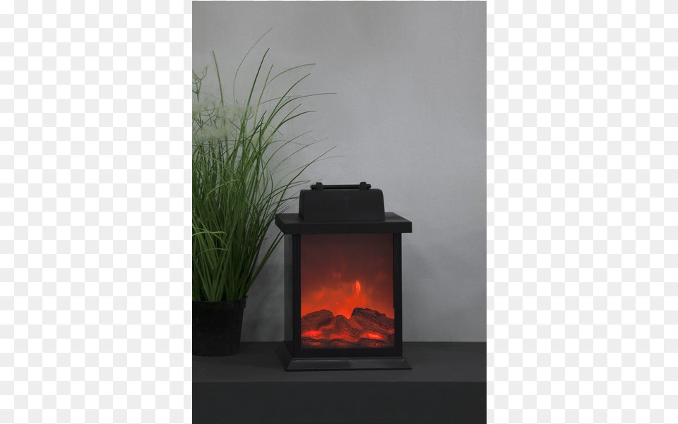 Lantern Fireplace Lampas S Imitaciou Ohna, Hearth, Indoors, Plant Free Transparent Png
