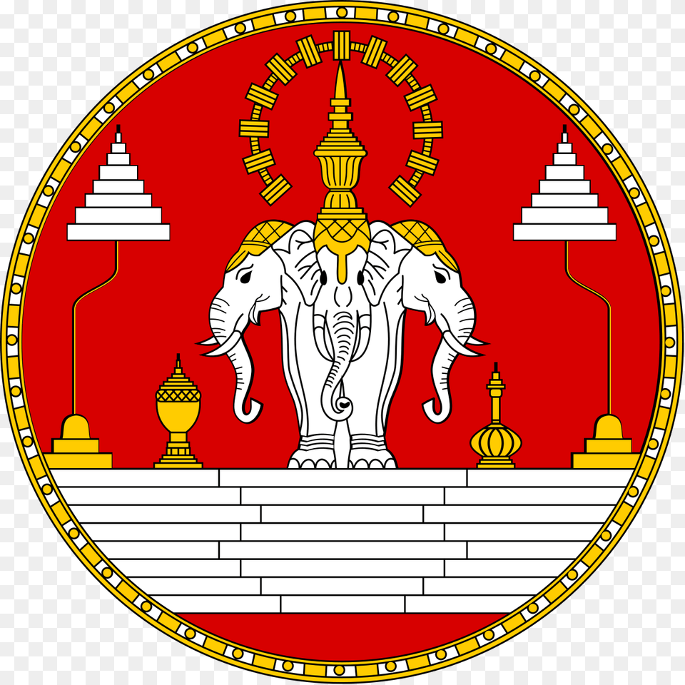 Laos Elephant Flag, Animal, Mammal, Wildlife, Gold Png Image