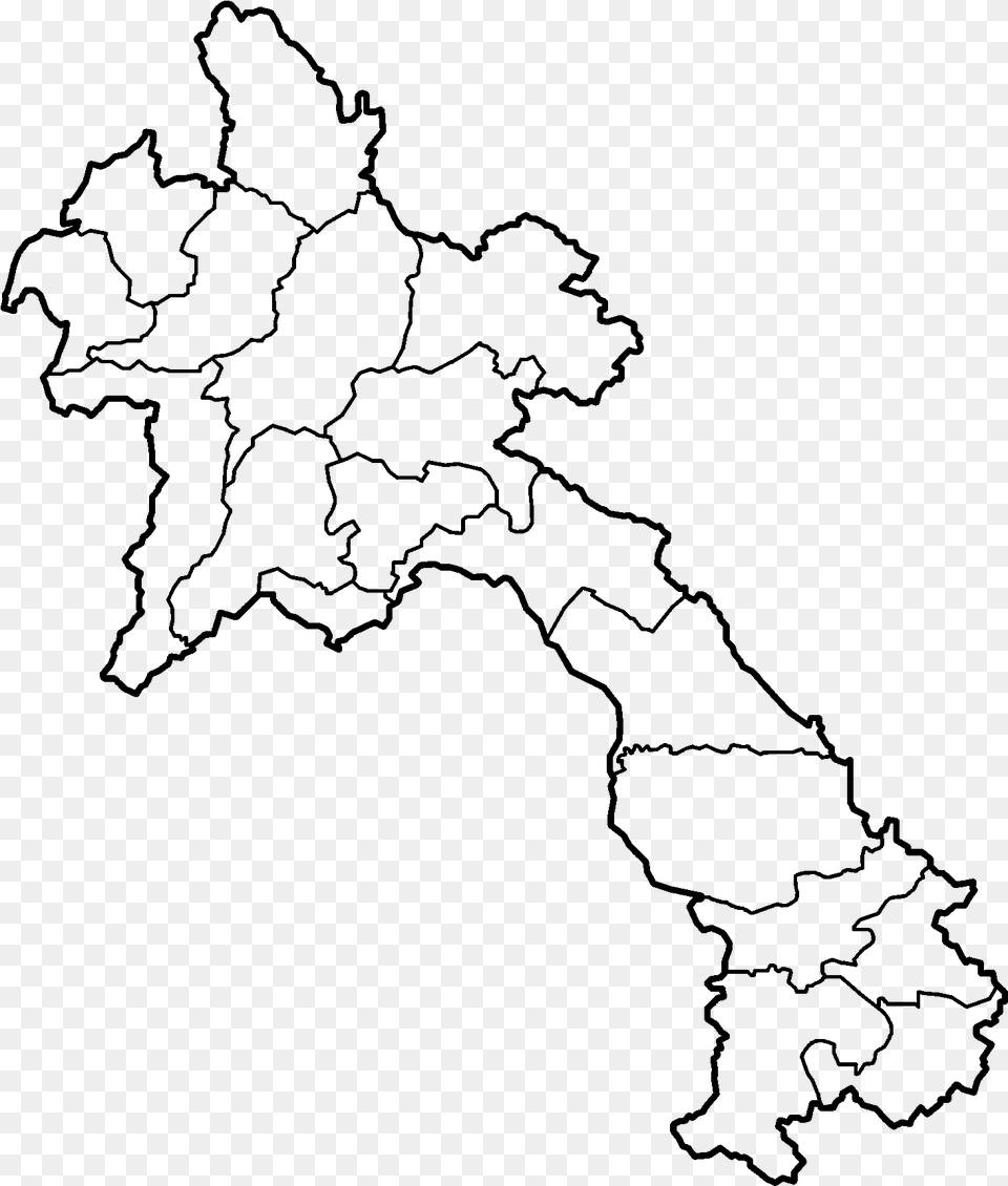 Laos Provinces Blank Laos Map, Gray Free Png Download