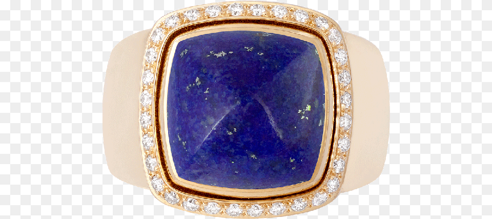 Lapis Lazuli Pain De Sucre Ring 18k Yellow Gold Medium Model Engagement Ring, Accessories, Gemstone, Jewelry, Ornament Free Png