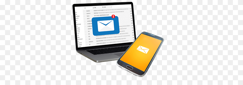 Laptop And Phone With Email Icon To Email, Computer, Electronics, Pc, Mobile Phone Free Png