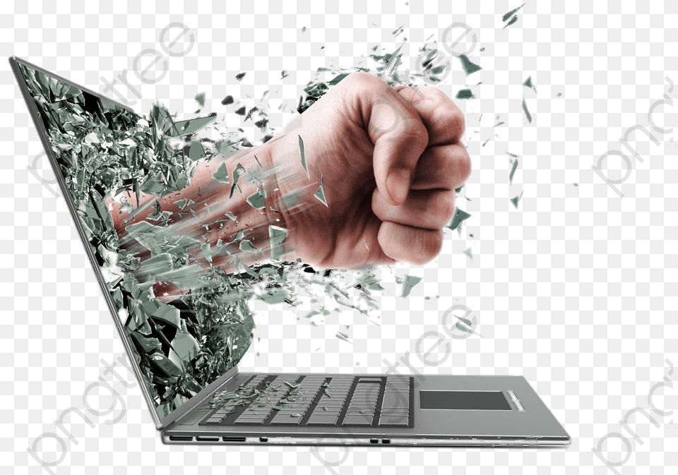 Laptop Broken, Body Part, Person, Pc, Hardware Free Png Download