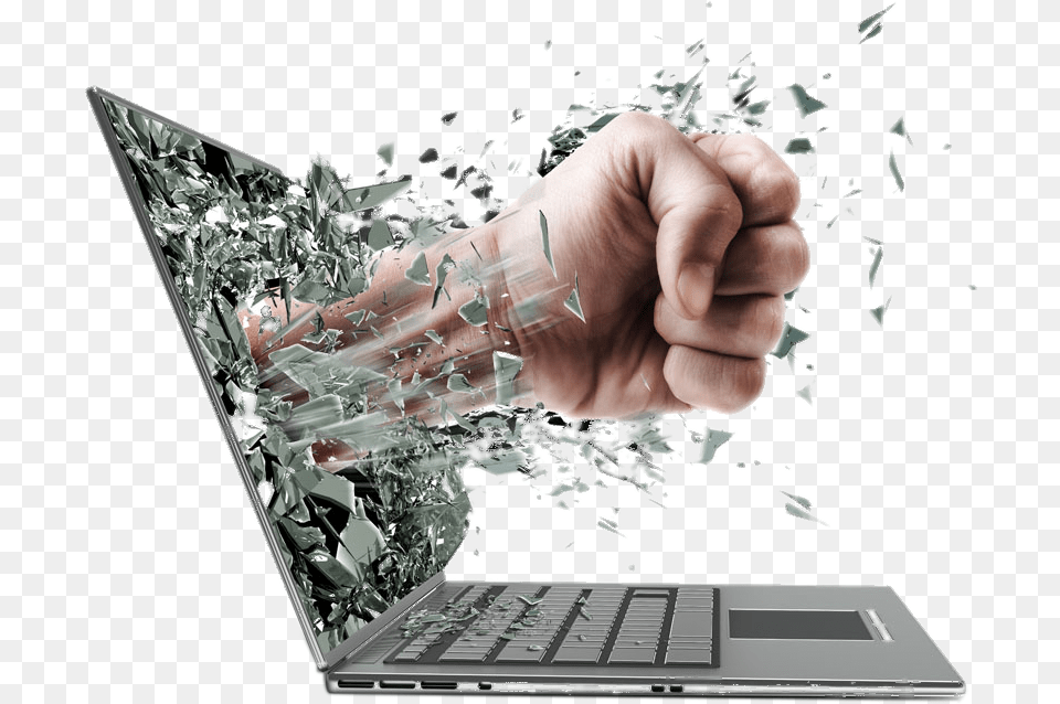 Laptop Broken, Hand, Hardware, Person, Finger Free Png