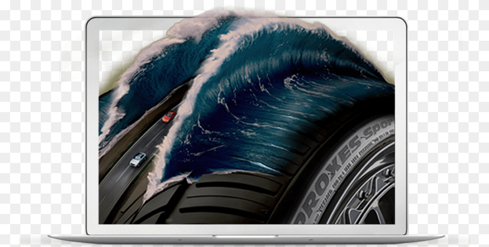 Laptop Frame 3 Tires Advertisement, Alloy Wheel, Vehicle, Transportation, Tire Free Png Download