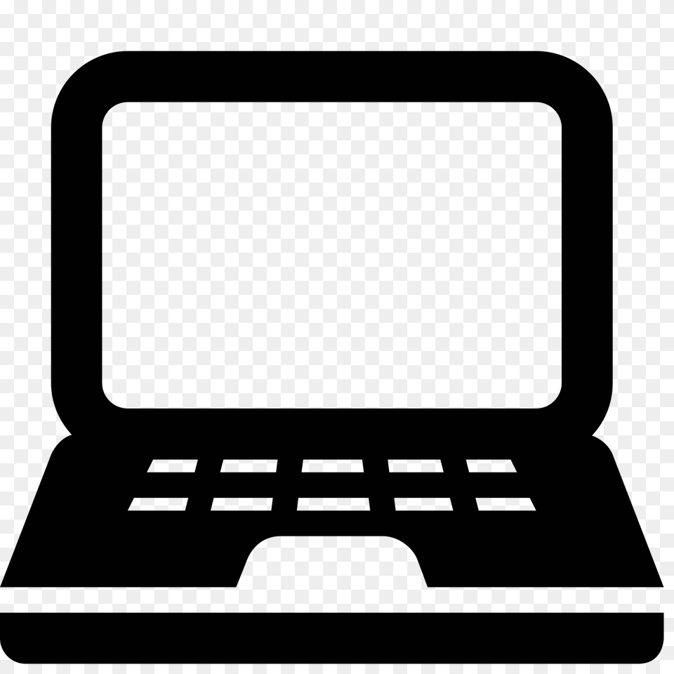 Laptop Icon, Gray Png