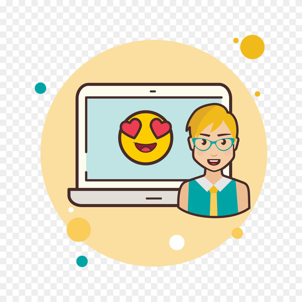 Laptop In Love Emoji Icon, Baby, Person, Face, Head Free Png