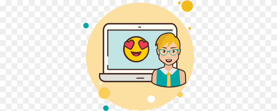 Laptop In Love Emoji Icon And Vector Portable Network Graphics, Computer, Electronics, Baby, Face Free Png Download