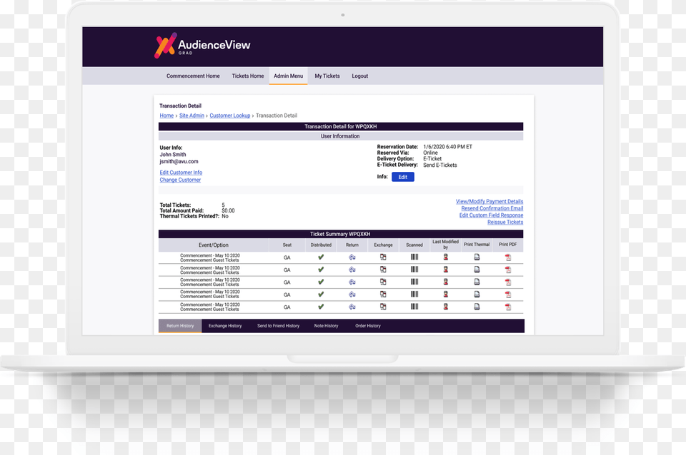 Laptop Showing Audienceview Grad Dashboard Utility Software, Text Png