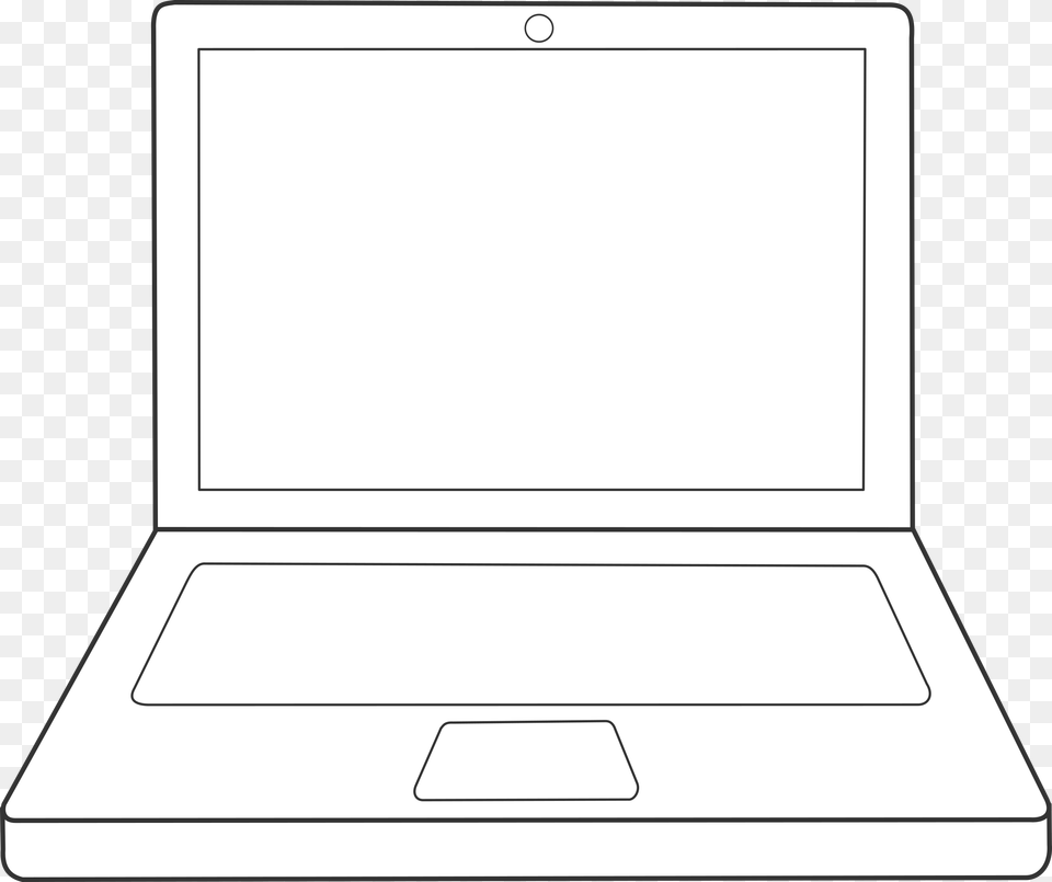 Laptop Vector Graphic Simple Drawing Of A Laptop, Computer, Electronics, Pc Png