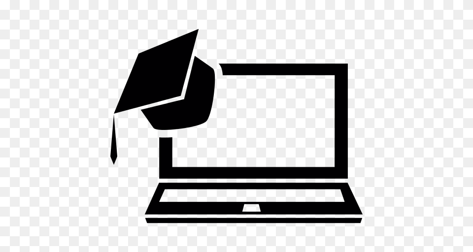 Laptop With A Graduation Cap Icon, Lighting Free Transparent Png