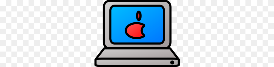 Laptop With Apple On Screen Clip Art, Computer, Electronics, Pc, Computer Hardware Png