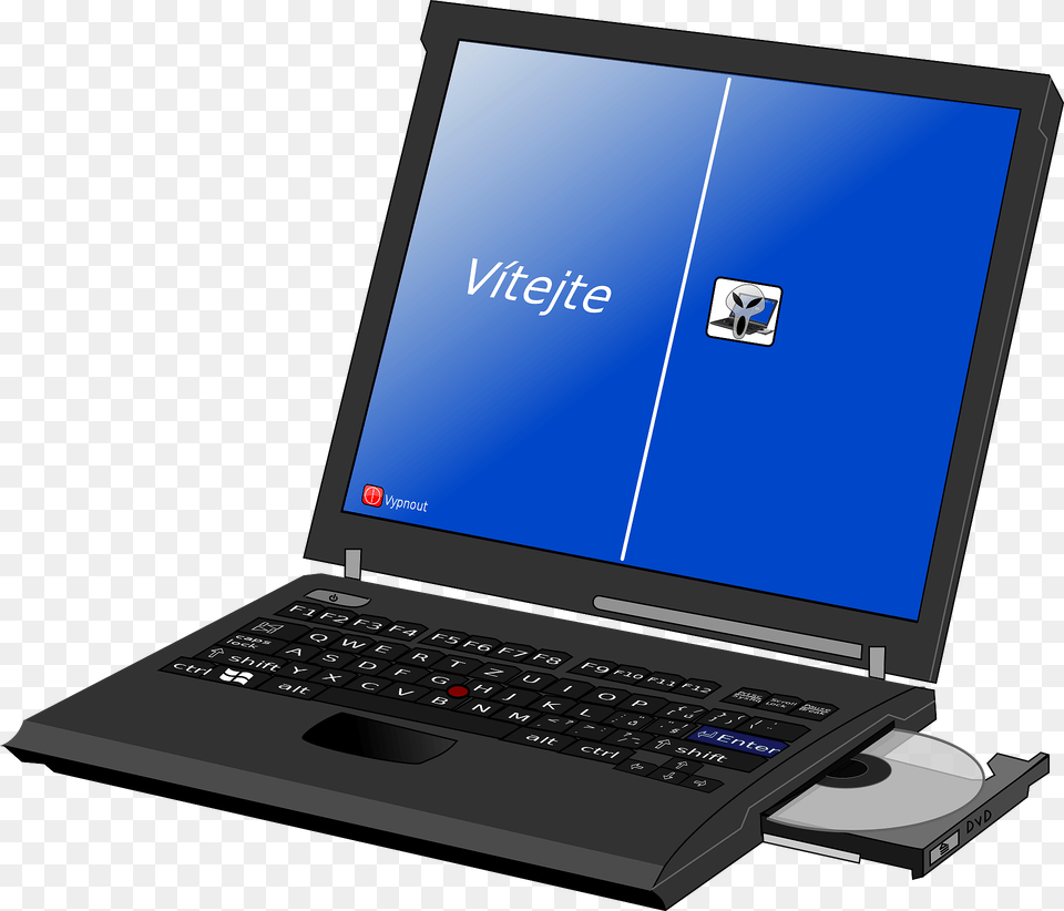 Laptop With Disc Drive Clipart, Computer, Electronics, Pc Free Transparent Png