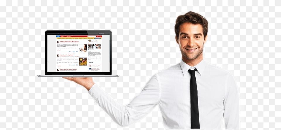 Laptop With Man, Accessories, Shirt, Tie, Formal Wear Free Png Download