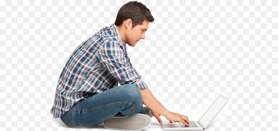 Laptopman Man On Laptop, Sitting, Reading, Person, Male Free Png Download