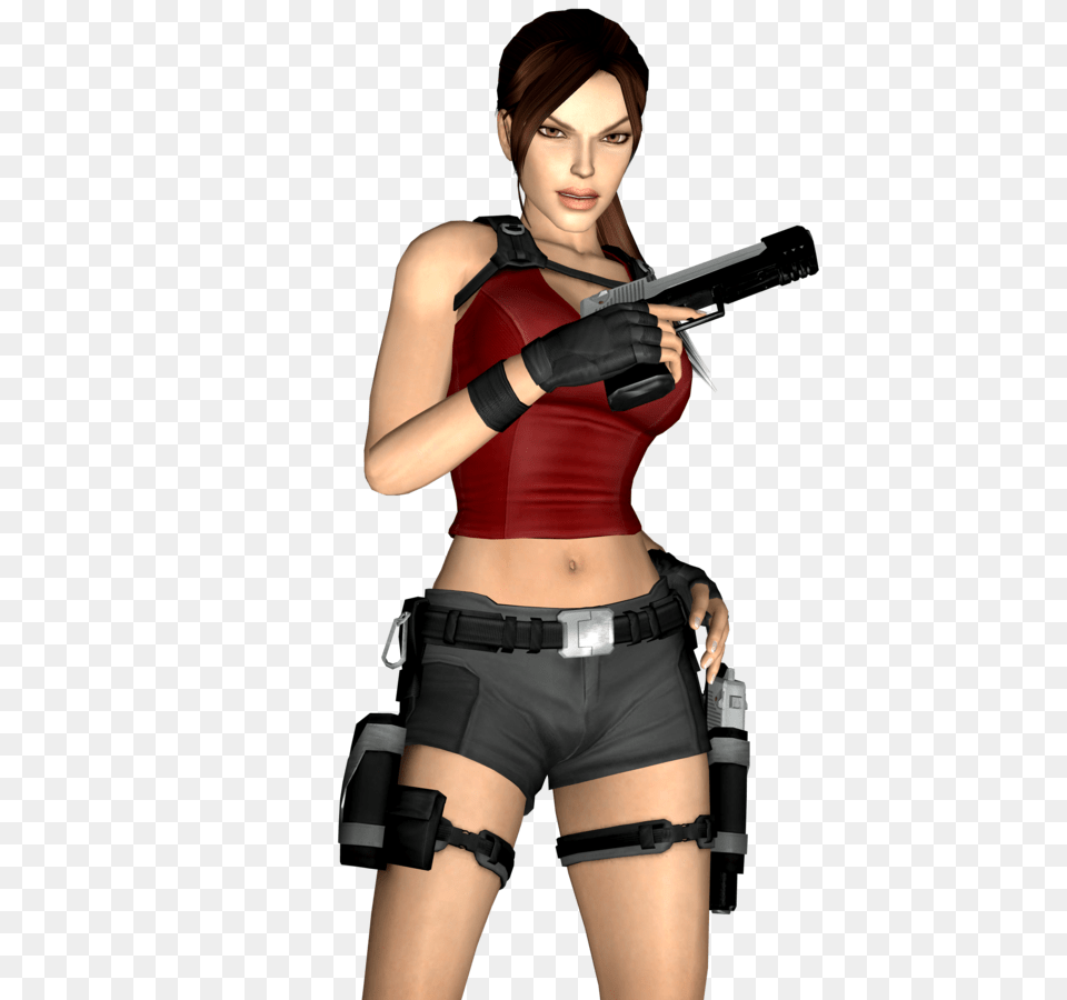 Lara Croft, Gun, Clothing, Costume, Weapon Free Png