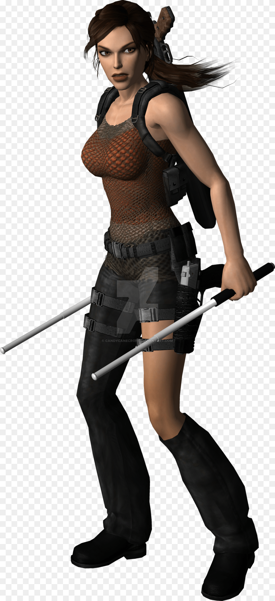 Lara Croft, Baton, Stick, Weapon, Sword Free Transparent Png