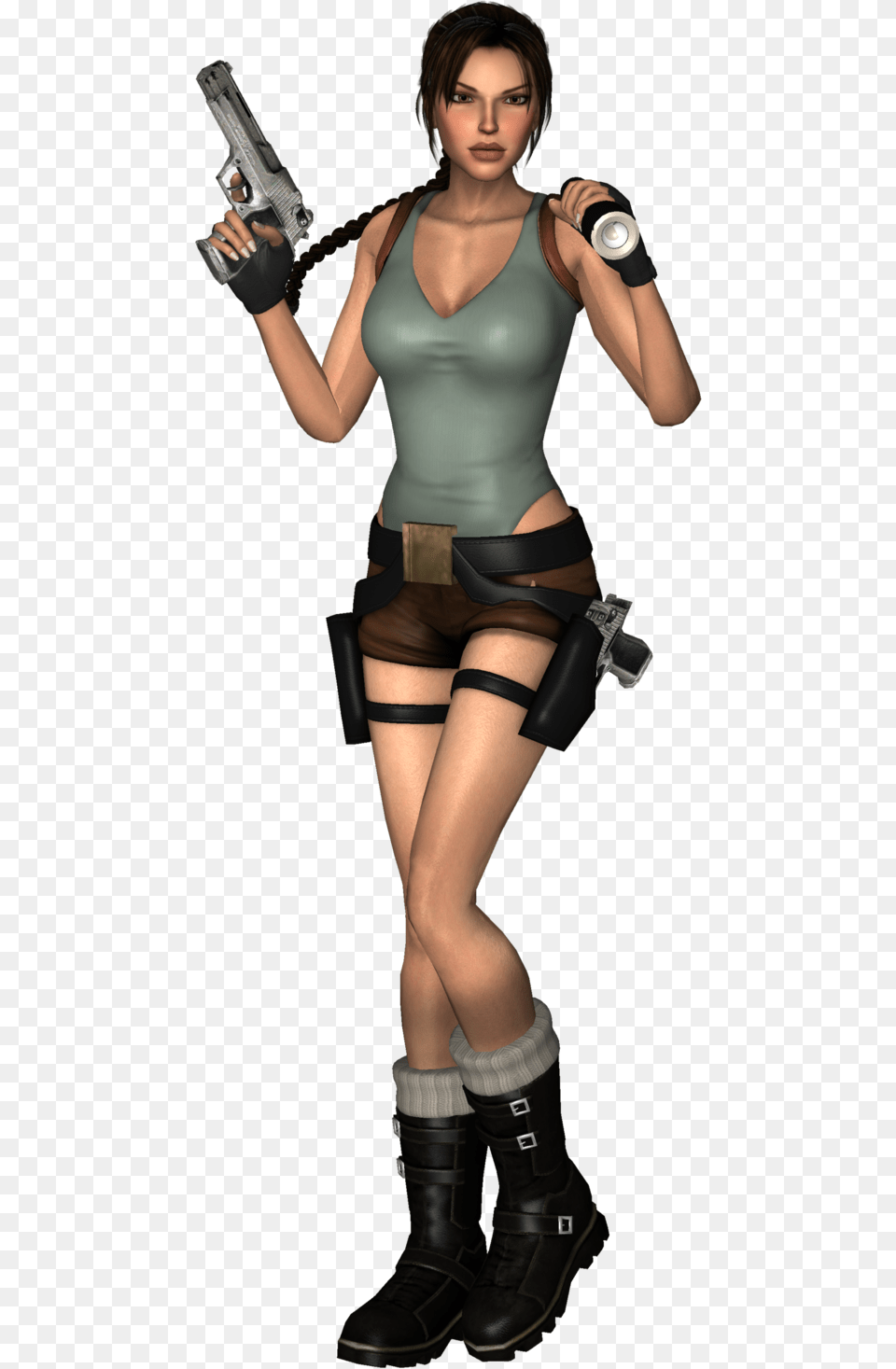Lara Croft, Gun, Clothing, Costume, Weapon Free Png Download