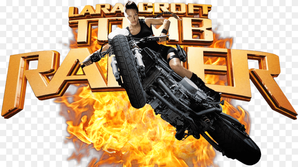 Lara Croft, Wheel, Fire, Flame, Machine Free Transparent Png