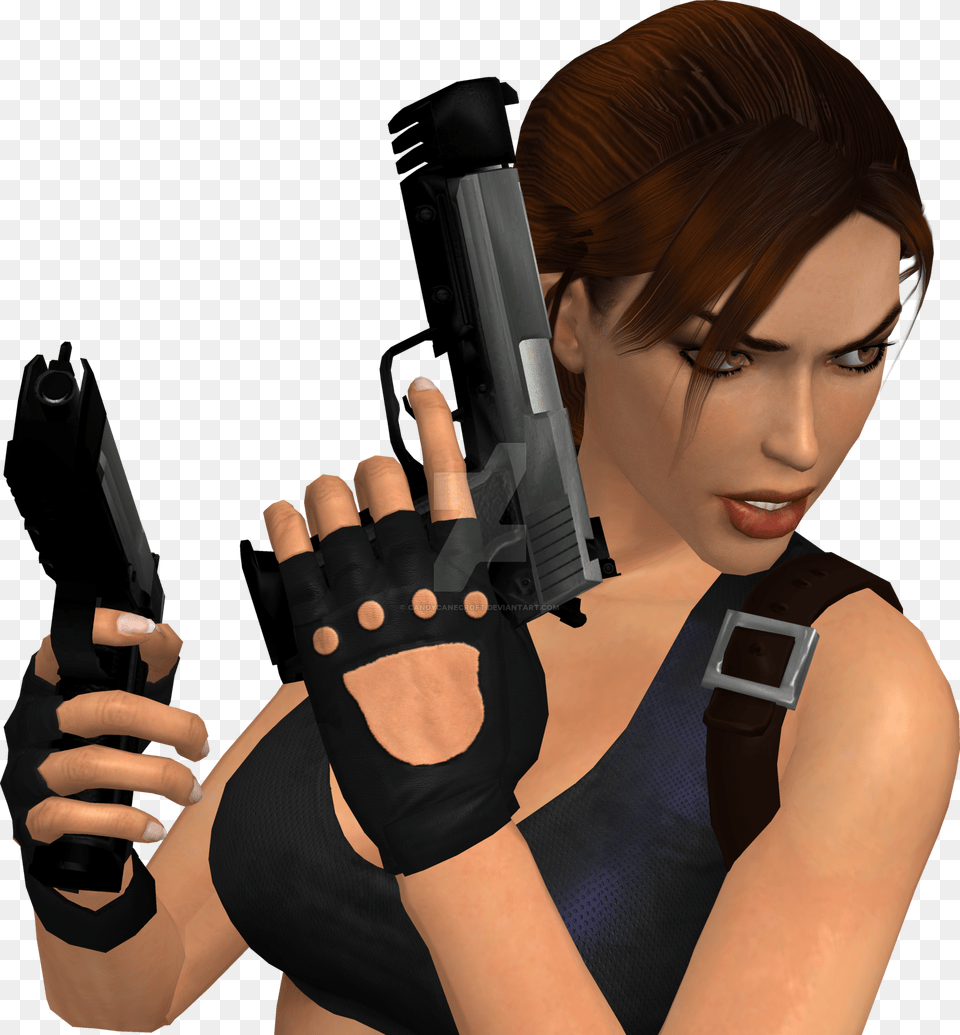 Lara Croft, Body Part, Weapon, Person, Handgun Free Png Download