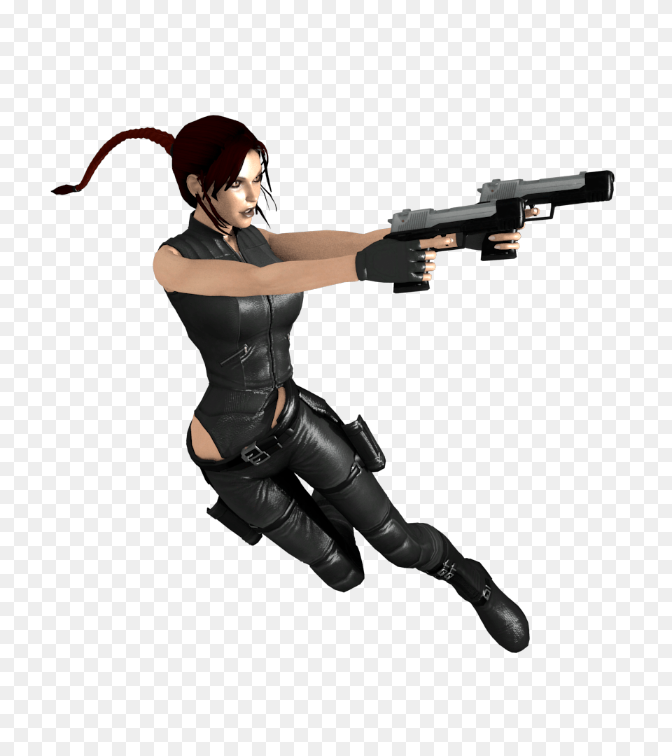 Lara Croft, Adult, Weapon, Person, Handgun Png