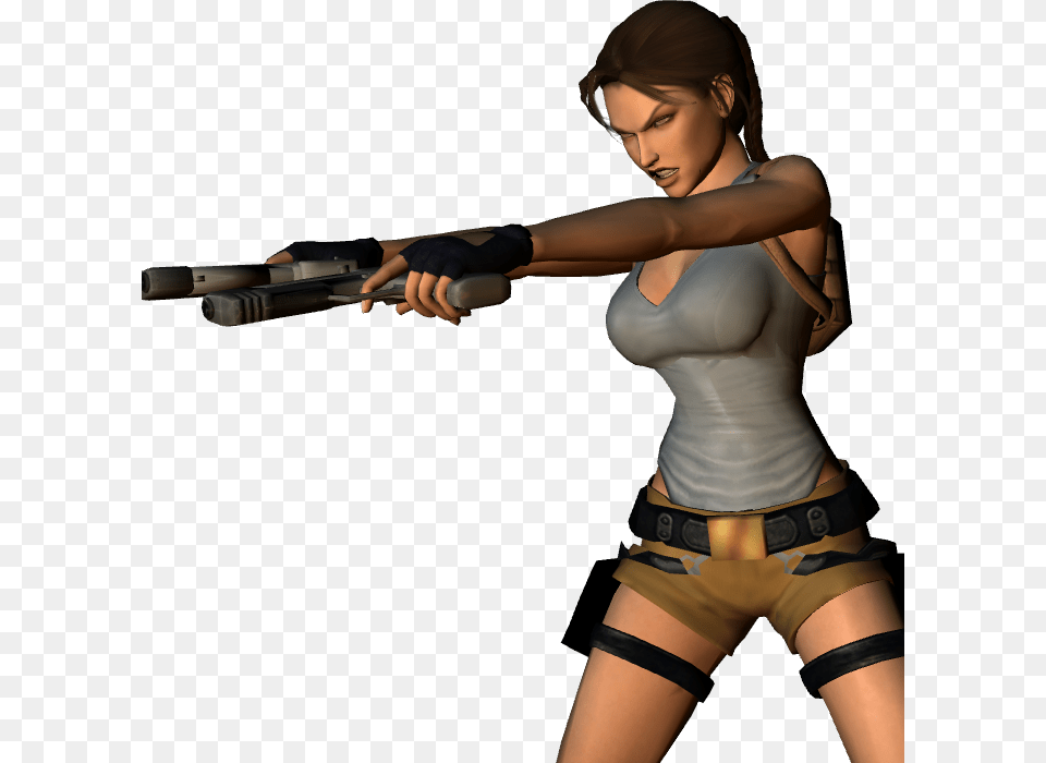 Lara Croft, Weapon, Firearm, Adult, Person Free Png Download