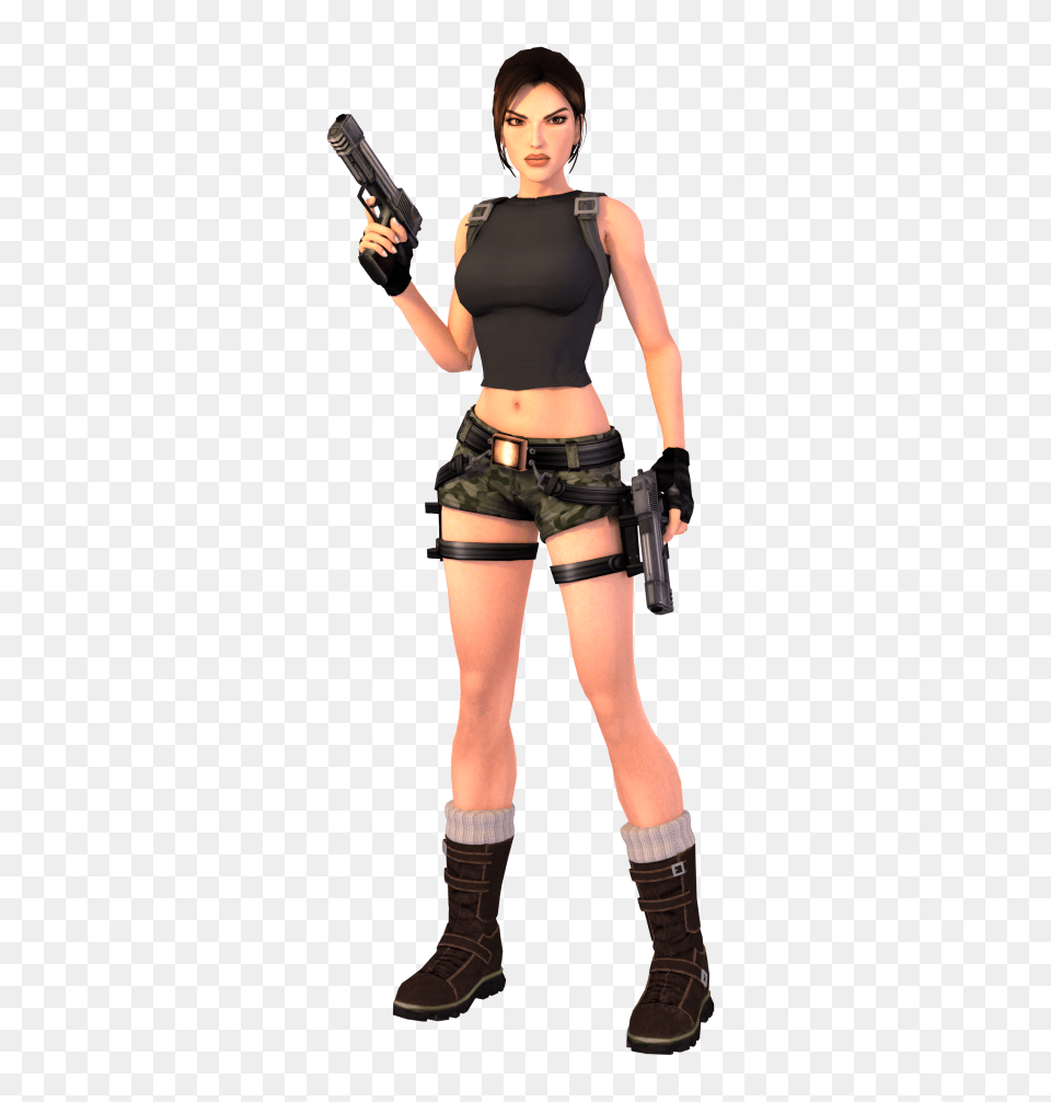 Lara Croft, Clothing, Shorts, Handgun, Gun Free Transparent Png