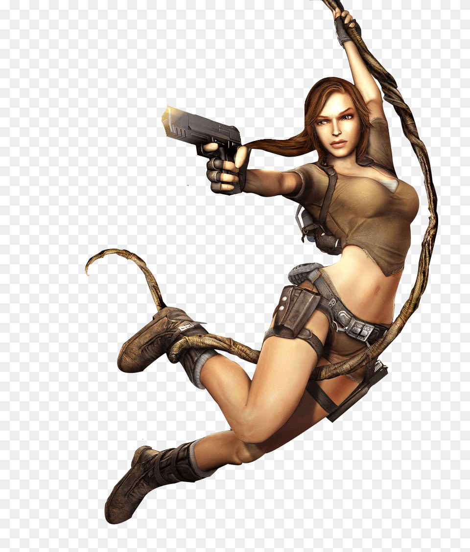 Lara Croft, Gun, Weapon, Handgun, Firearm Png