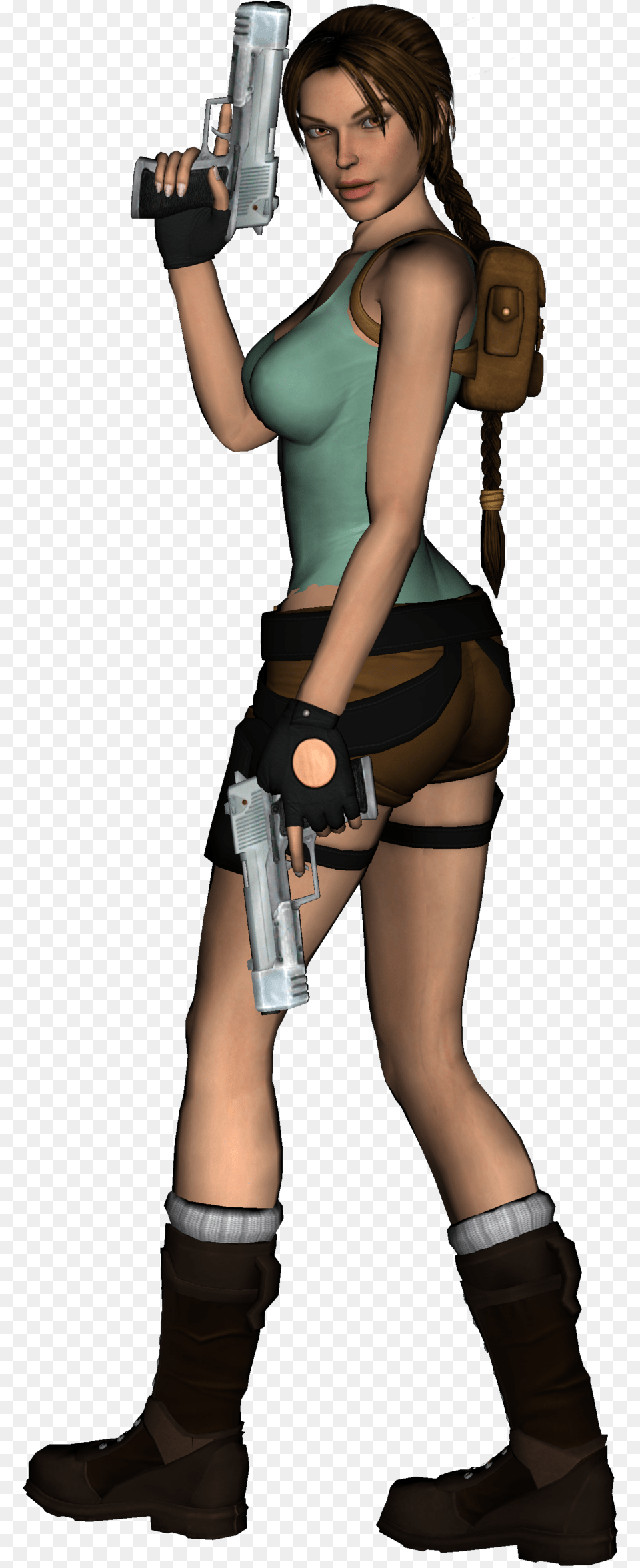 Lara Croft, Gun, Clothing, Costume, Weapon Png Image