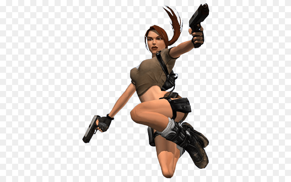 Lara Croft, Gun, Weapon, Handgun, Firearm Png Image
