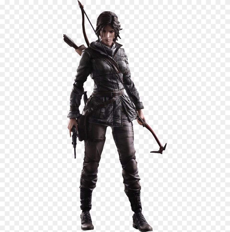 Lara Croft Action Figure Lara Croft Action Figure Rise Of The Tomb Raider Play, Person, Clothing, Costume, Weapon Free Png Download
