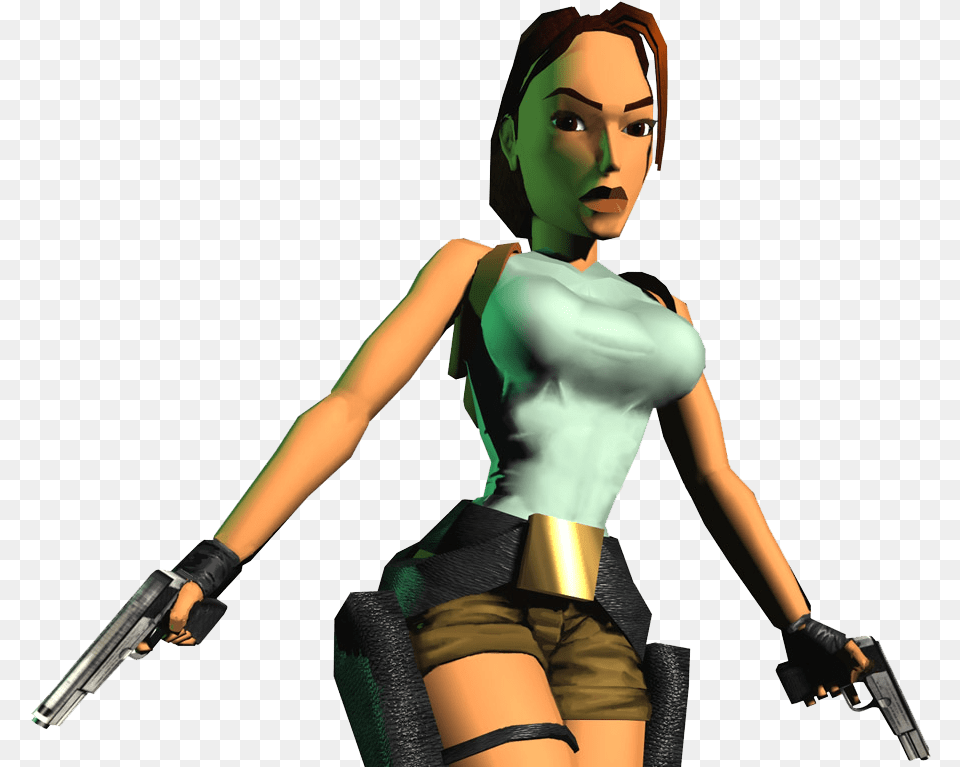 Lara Croft Close Up Lara Croft Tomb Raider Game Original, Gun, Weapon, Handgun, Firearm Free Png