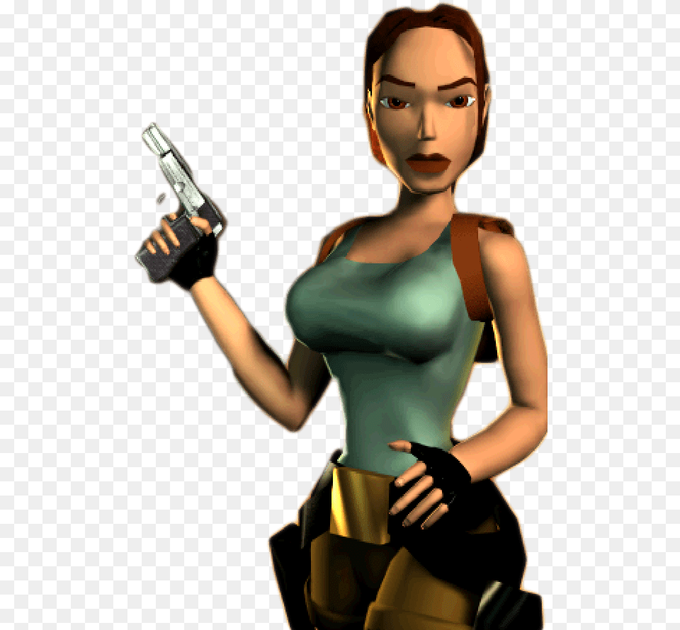Lara Croft Holding Gun Clip Arts Tomb Raider 2 Lara, Adult, Weapon, Person, Handgun Free Transparent Png