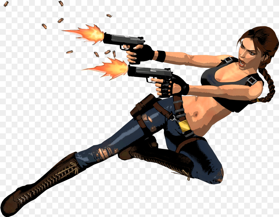Lara Croft Lara Croft Shooting, Weapon, Firearm, Gun, Handgun Free Transparent Png