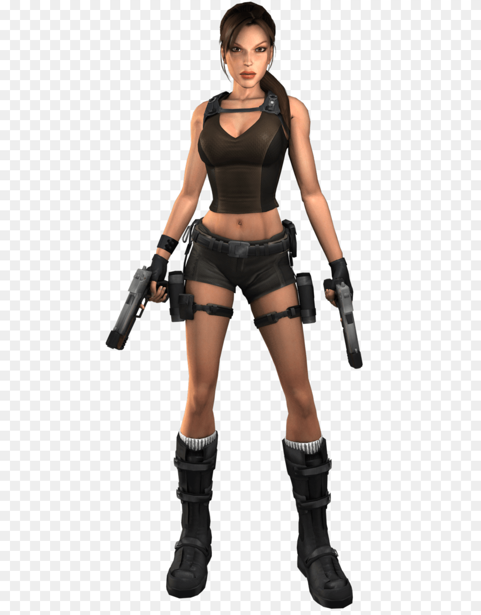 Lara Croft Tomb Raider Underworld Lara Croft Lara Croft Tomb, Clothing, Person, Handgun, Gun Free Transparent Png