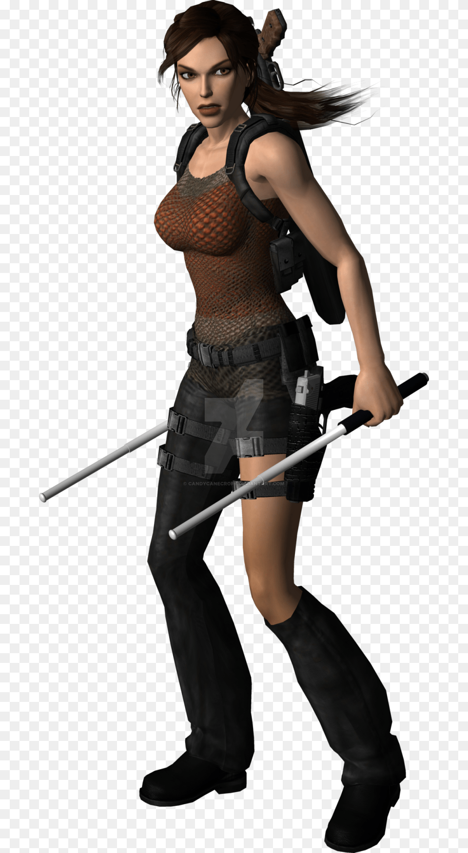 Lara Croft Tomb Rider, Baton, Stick, Weapon, Sword Free Png