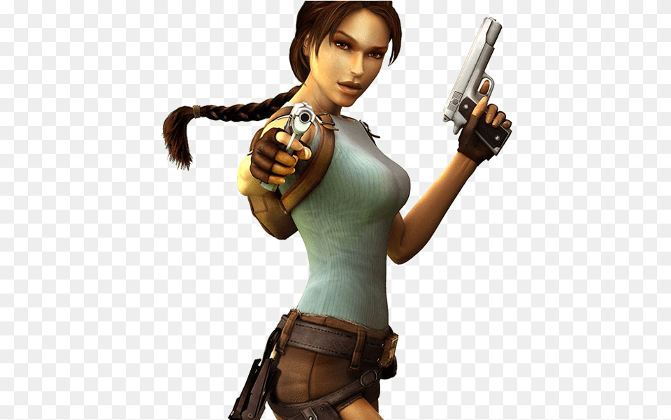 Lara Croft Transparent Background Easy Tomb Raider Costume, Gun, Clothing, Weapon, Firearm Free Png