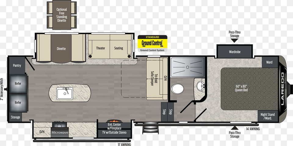 Laredo 296sbh Super Lite Fifth Wheel, Diagram, Floor Plan, Scoreboard Free Png Download