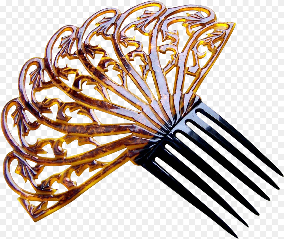 Large Amber Celluloid Art Deco Hair Comb Spanish Style Tool, Accessories, Hair Slide, Jewelry Free Png Download