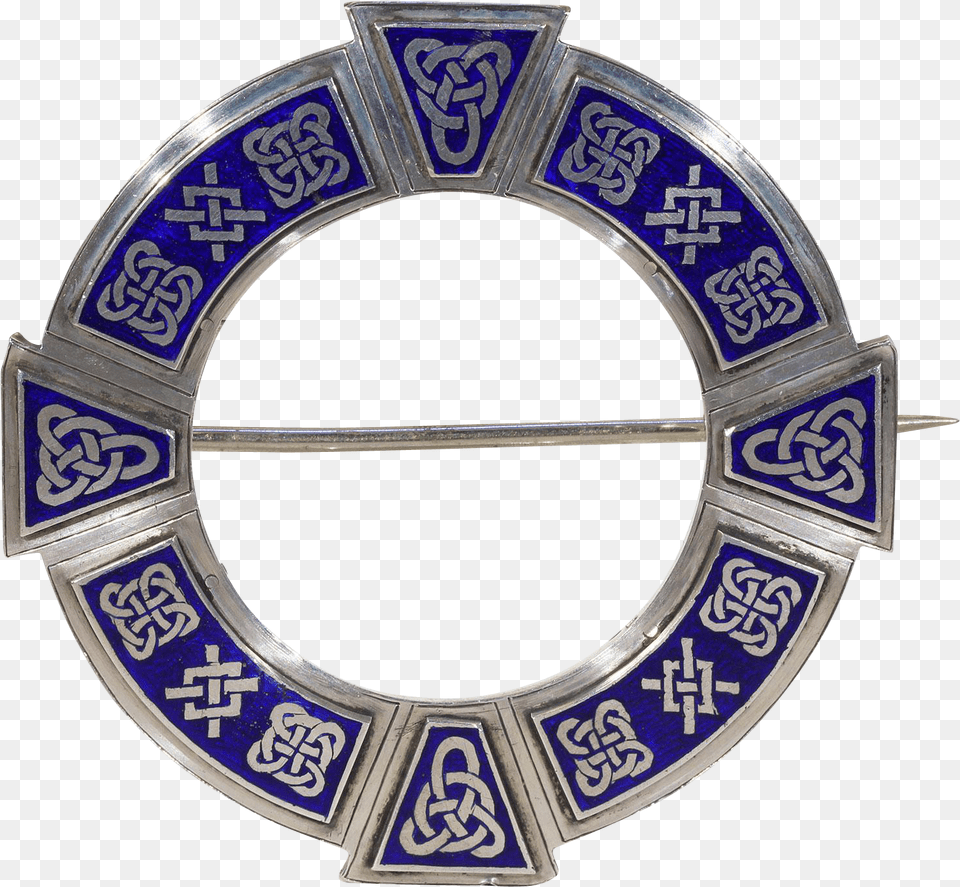 Large Antique Irish Plaid Pin Brooch Blue Enamel Celtic Circle, Accessories, Jewelry Png