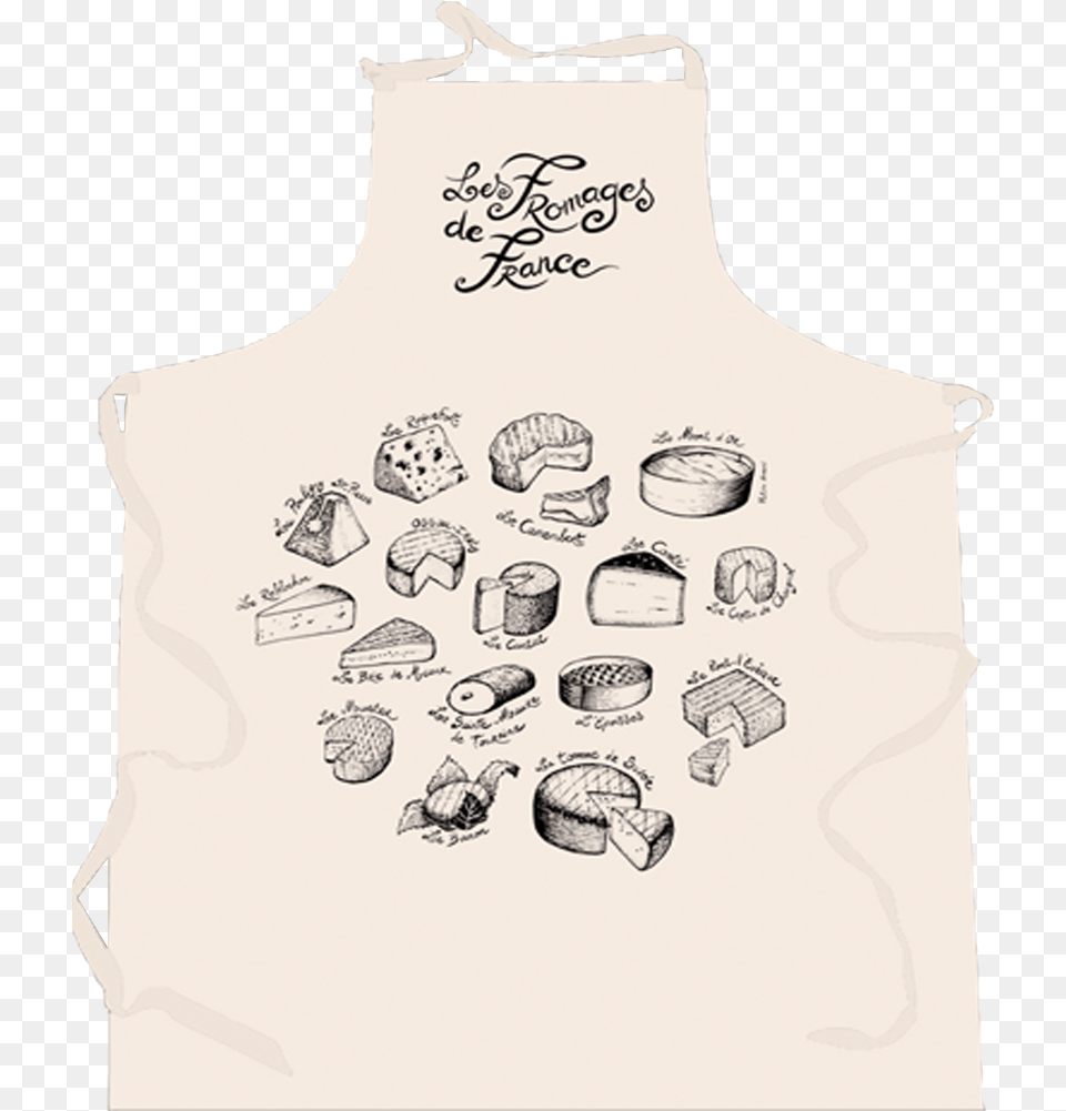 Large Beige Apron Fromages De France Active Tank, Clothing, Person, Art, Drawing Free Png Download