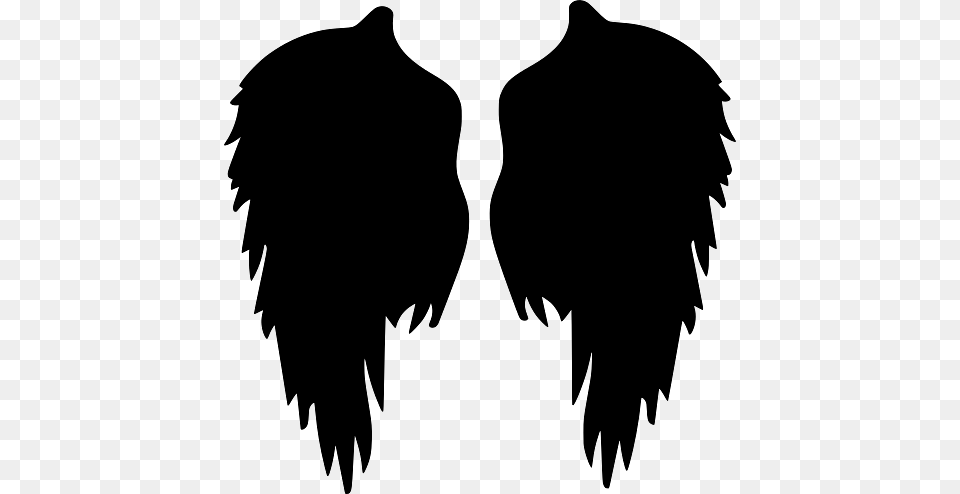 Large Black Feathered Angel Wings, Silhouette, Person, Man, Male Free Transparent Png