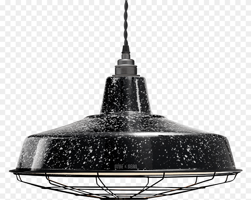 Large Black Speckle Enamel Shade Caged Lampshade, Chandelier, Lamp Free Transparent Png